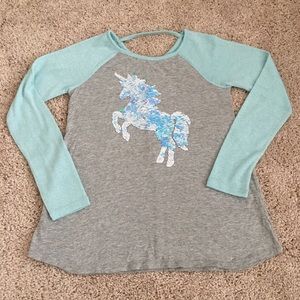 Justice (10) Flip Sequin Unicorn Shirt